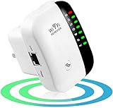 【300 Mbit/s und 2.4GHz Bänder】Wi-Fi Repeater nutzt die drahtlose 300 Mbit/s, 2.4GHz ist stabiler und kann Wände besser durchdringen, für reibungslose, schnelle Datentransfers, Kompatibel mit jedem Standard-WLAN-Router.
