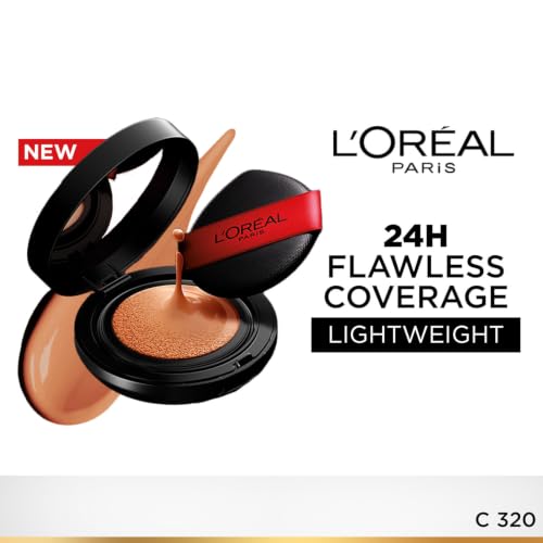 Image of L'Oreal Paris Infallible Cushion Foundation, 24Hr Full Coverage, Glass-skin finish, No Oxidation, Shade 320, 11g