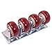 4 Pack Caster Wheels Swivel Plate Stem Break Casters On Red Polyurethane Wheels 1200 Lbs (3 inch 2 Swivel and 2 Fixed)