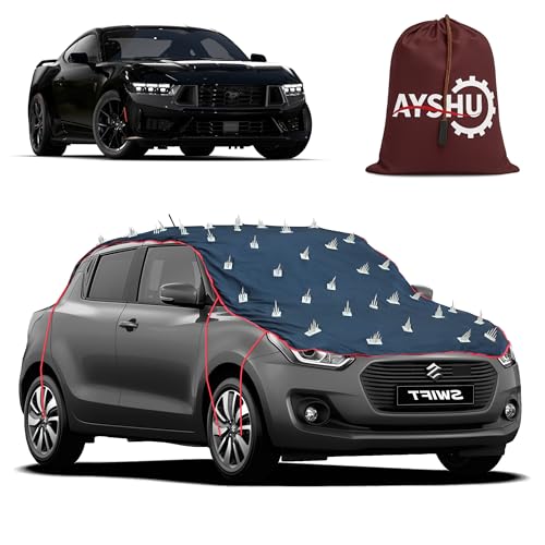 Image of AYSHU Water-Resistant Spike Car Cover for Ford Mustang - Protects from Dogs, Monkeys, Dust, Sunlight & UV - Full Roof Universal Fit