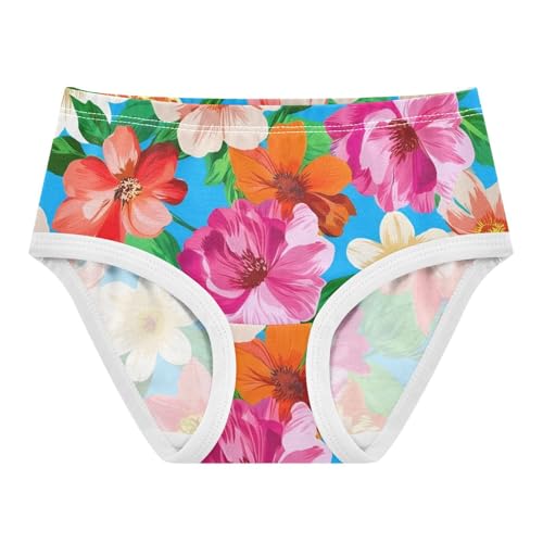 Colorful Floral Blue Panties Little Girl Girls Underwear Toddlers Cotton Animal Briefs Undies Kids 2t