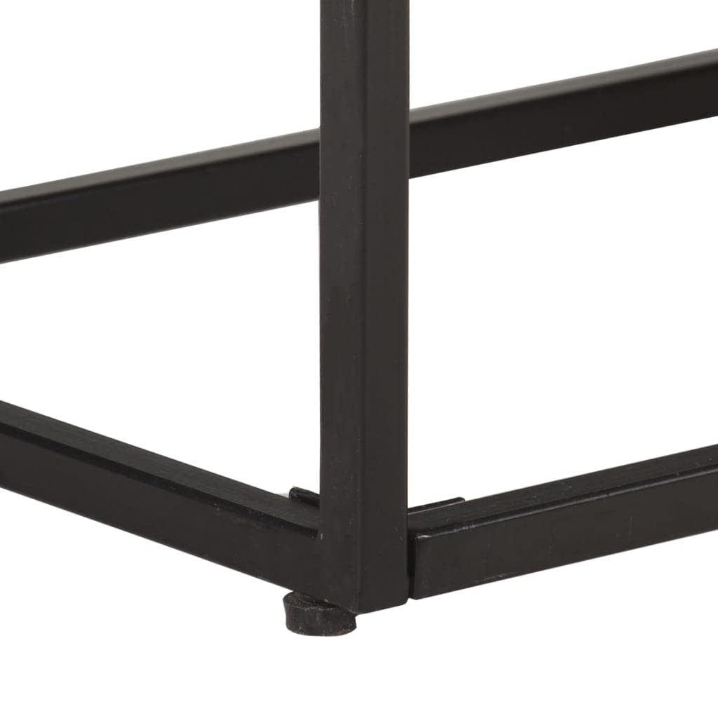 Mobile TV in legno di mango grezzo, 130 x 30 x 45 cm, stile industriale, telaio in acciaio, 3 ripiani, mobile multimediale e stereo