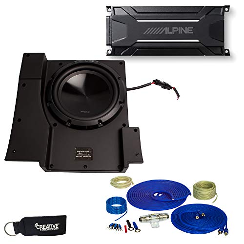 Alpine SBV-10-WRA 10-Inch Subwoofer for 2007-2018 Jeep Wrangler with KTA-30MW Amplifier, Wire kit