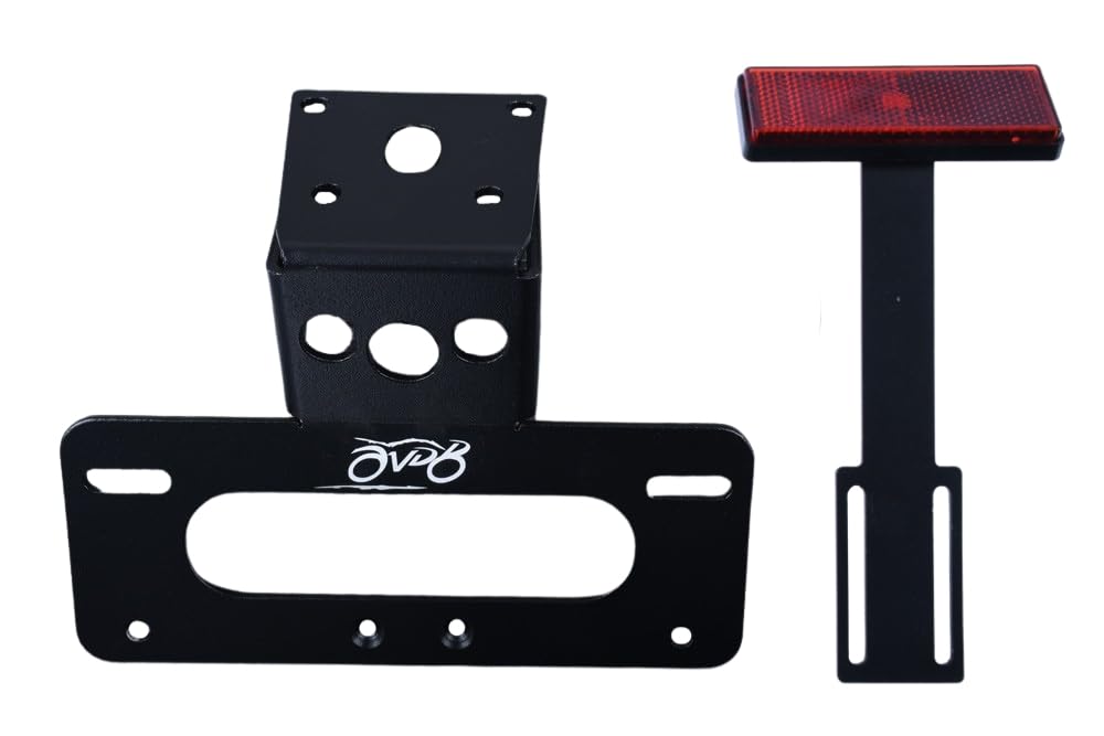 avdb-Moto Porta-Matrícula AVDB Compatible con Kawasaki Z125 / Z-125 Performance 2019-2024, Ninja 125 / Performance 2019-2024, Ninja 250 SL 2015-2024, Z250 SL 2015-2019 con Catadióptrico