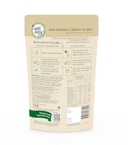 Image of Eat Easy Ready To Eat Mix Vegetable- 85g (Pack of 2) After Preparation 320g