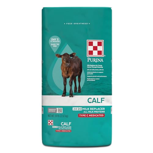 Purina® 24:20 All Milk Medicated Calf Milk Replacer | 50 Pound (50 LB) Bag