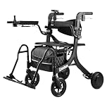 Sinceborn 4 in 1 Rollator Walker Electric Wheelchair Combo,Electric Rollator Walker with Power Assist,Foldable Lightweight Transport Wheelchair,600W Magnesium Alloy Motor–Ideal for Elderly & Rehab (ER-X2)