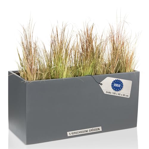 DECORAS Pflanztrog/Blumentrog (Grau-Matt) - Großer, robuster...