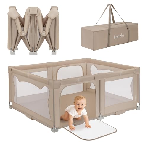 Lionelo Kinderlaufgitter 150 x 180 x 75 cm Florence Easy Fold, atmungsaktives Netz, sicher, tragbar, einfach zusammenklappbar, 2 Eingänge mit Reißverschluss, Reisetasche Lionelo Kinderlaufgitter 150 x 180 x 75 cm Florence Easy Fold, atmungsaktives Netz, sicher, tragbar, einfach zusammenklappbar, 2 Eingänge mit Reißverschluss, Reisetasche