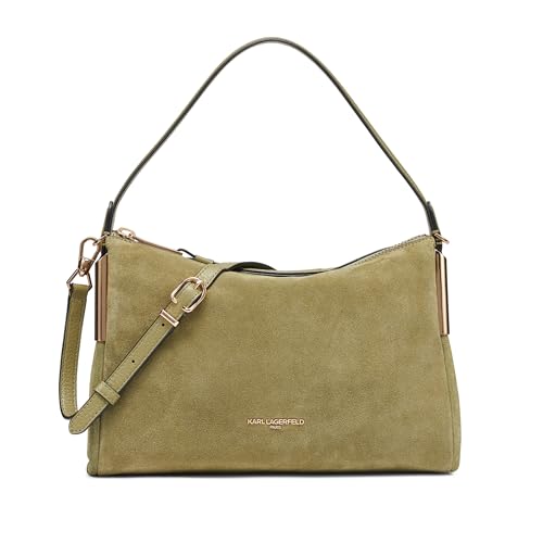 KARL LAGERFELD Paris Women's Valerie Shoulder Bag, Olive Green, One Size