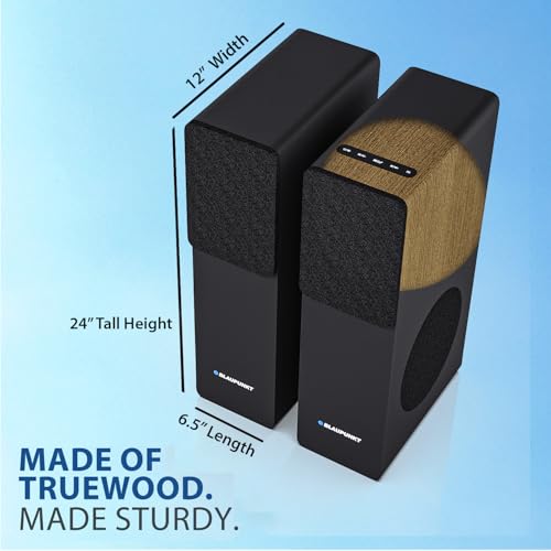 Image of Blaupunkt Rock & Roll Bluetooth Tower Speaker 120Watts with Touch Control Panel I HDMI ARC, Optical, USB, AUX, FM I Karaoke Ready with Remote Control (Black)