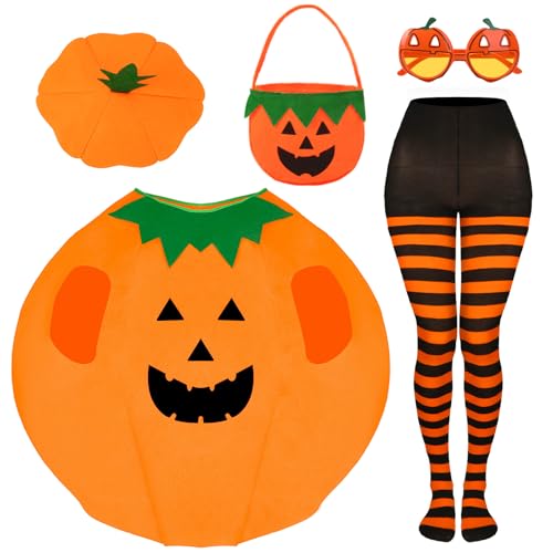 Costume de citrouille adulte unisexe vêtements de fête Halloween 5 pièces