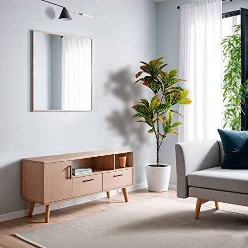 Edimens 47” Artificial Tree Faux Croton Tree Colorful Leaves Faux Plant Artificial Croton Plant Potted Fake Plants In Pot Artificial Plants With Planter For Home Decor Indoor Office Decoration #TOP5