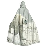 Unisex Hooded Robe Cloak, polar bear - Adults' Lightweight Cloak for Halloween Cosplay Costumes