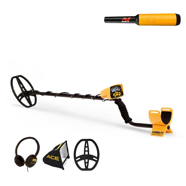 Garrett - Detecteur De Metaux Ace 400 i avec 3 Accessoires Inclus (casque audio, protège disque, protège pluie boîtier)+ Propointer At Etanche