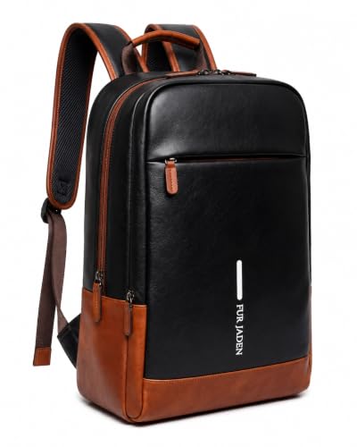 Image of FUR JADEN Anti Theft Number Lock Backpack Bag with 15.6 Inch Laptop Compartment,Organizer Pocket for Men Women Boys Girls (Tan&Black)
