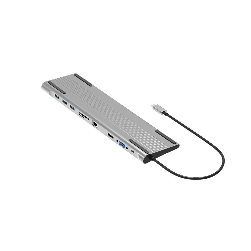 Stacje dokujące 10 w 1 USB 3.0 do portu wideo RJ45 VGA 4K typu C, kompatybilne ze stacją przedłużającą odtwarzacza SD