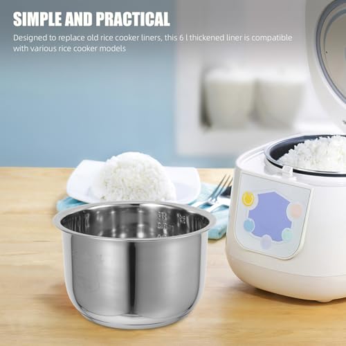 VALICLUD Stainless Steel Inner Pot for Rice Cooker 1.8L Thickened Uncoated Cooker Liner Substitute for Daily Cooking - Image 8