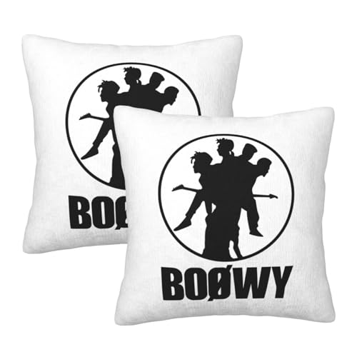 枕カバー ボウイ Boowy Boowy クッションカバー 2枚セット 座布団カバー まくらカバー おしゃれ 可愛い ソファ背当て 抱き枕 インテリア飾り オフィス 部屋飾り 四季通用 45×45cm