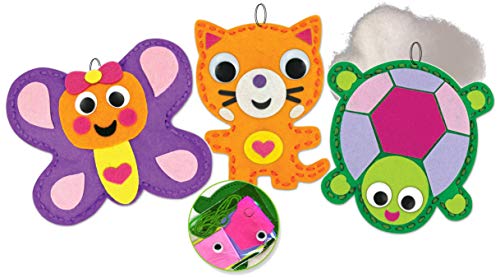 AoneFun 3 Pk My First Sewing Kit Art Projects for Preschoolers Sewing Kit Toddler Sewing Kit Felt Sewing Kit for Kids Felt Sewing Cards Sewing Kit for Kids 4-7 Kids Sewing Kit Sewing for Beginners