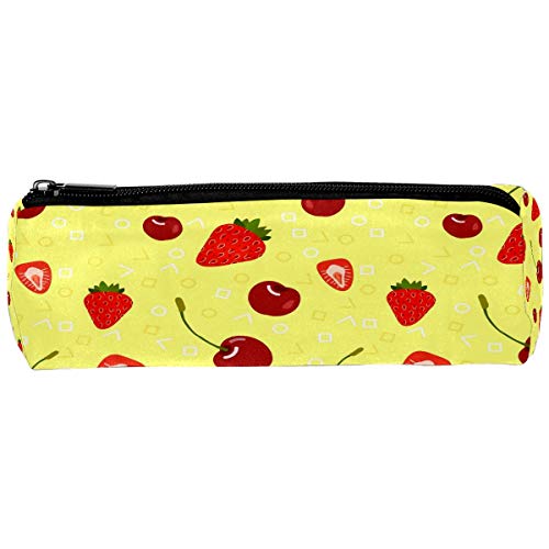 Preisvergleich Produktbild Federmäppchen, rund, Stiftehalter, Aufbewahrungstasche für Schreibwaren, kreative Kosmetik, Make-up-Tasche, Geschenk, Studenten, Zubehör für Schule, Arbeit, Büro, Früchte, Gelb