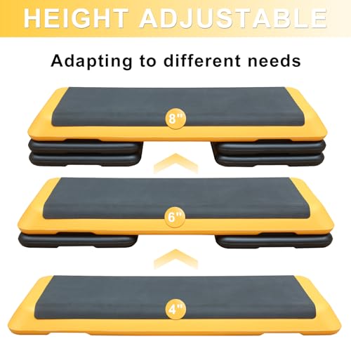 Tabla de ejercicios aeróbicos de 3 alturas con base de step 4