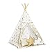 Produktbild FUNwithMUM Tipi Zelt Spielzelt Teepee Fur Kinder Indianer Wigwam Kinderzimmer Garten Bodenmatte 3xKissen 100x100x150 Baumwolle - Bright Beige