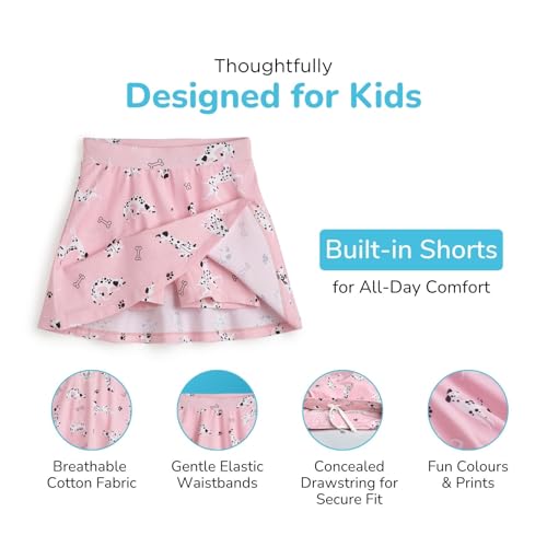 Image of YouGotPlanB Cotton Skater Skirt for Girls | Pack of 1 | Ages 3-16 Years | Attached Inner Shorts | Ideal for Sports & Play