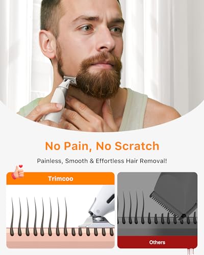 Image of New 2 in 1 Body & Nose Hair Trimmer - Electric Beard Razor for Men, All-in-One Groomer with Magnetic Nose Hair Head, Waterproof Wet /Dry Use, Groin /Ball Shaver, USB-C Fast Charging,White(Solo)