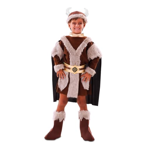 EUROCARNAVALES Disfraz vikingo marrón niño - 5-6 años (105-121 cm)