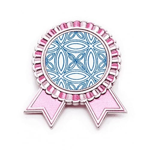 Broche Talavera bleue rose M en métal pour sublimer un manteau d'hiver