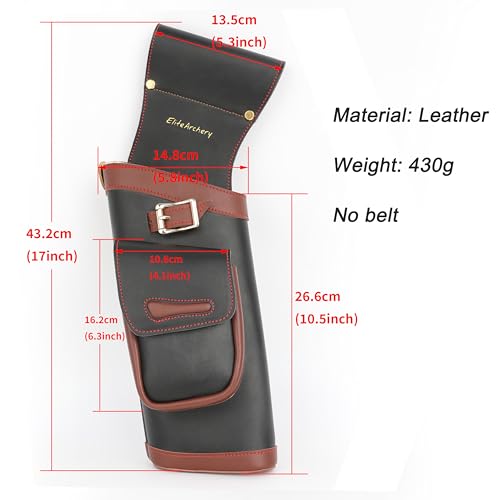 Poearcus Archery Hip Arrow Quiver Arrow Bag Leather Layered Hip Arrow Pouch Suit for Hunting and Target Shooting - Image 7