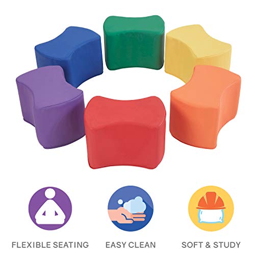 Factory Direct Partners SoftScape Butterfly Stool Modular Seating Set for Toddlers and Kids