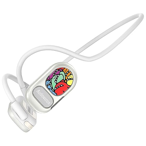 Audiovance OpenComfy CF201 Bluetooth Headphones for Running, Wireless Open Ear Headphones for Sports Gym Workout, Ultra Comfort, Premium Sound, Secure Fit, Ambient Awareness. White