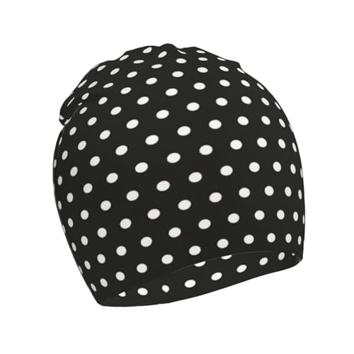 Rqzwdq Polka Dot Pattern Kids Beanie Hats Warm Knit Beanie Cap Skull Caps Gifts Decor for Boys Girls White