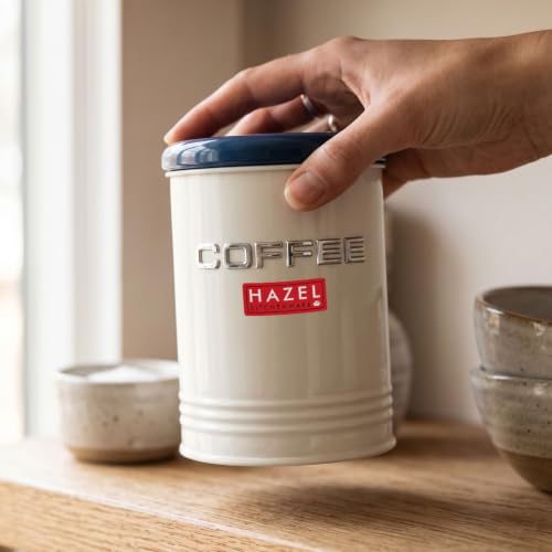 Image of HAZEL Coffee Storage Container with Lid | Metal Coffee Airtight Jar for Kitchen