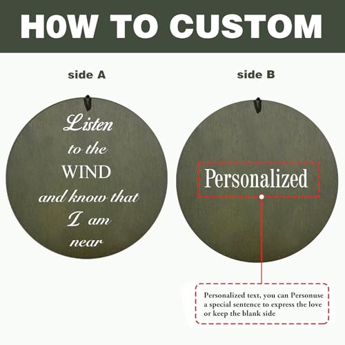 Image of ASTARIN Memorial 36 inch Wind Chimes, Personalized Name Sympathy Wind Chime, in Memory of Loss Mom Loved One, Large Deep Tone Bereavement Windchimes, Listen to the Wind(Produced in Texas)