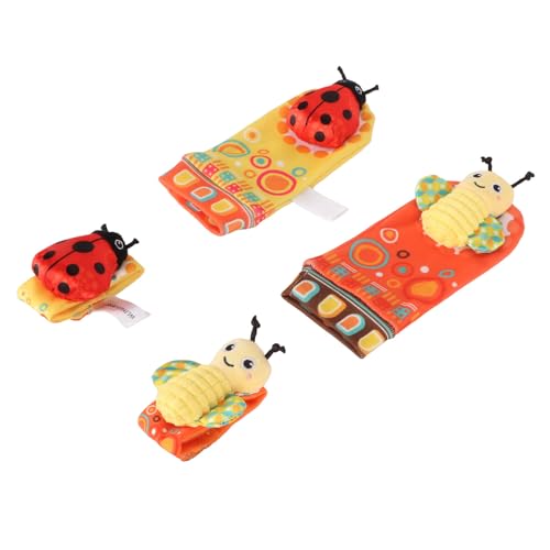 Hand Feet Rattle, Sound Paper Funny Soft Exquisite Animal Wrist Rattle Socks Cute Bright Color for Infant for Home (Type 3)