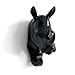 HERNGEE Rhino Head Single Wall Hook/Hanger Animal Shaped Coat Hat Hook Heavy Duty, Rustic Decorative Gift, Black