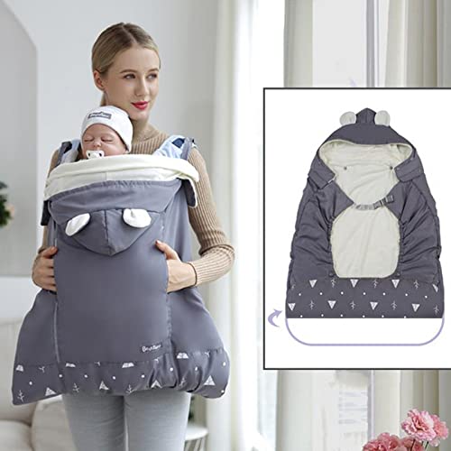 PUYEI Babyhoodie, verdikt, voor buiten, winter, warme babydrager, mantel, babyslaapzak voor kinderwagen, afdekking… - Image 7