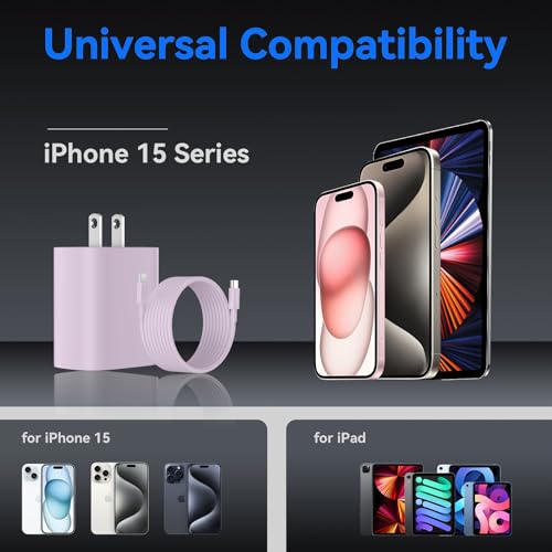 iPhone 17 16 15 Pro Max Charger Fast Charging, 3.3FT iPhone 17 Charging Cable(65W/3A) USB C Cord with 20W PD Fast iPhone 17 Pro Max Chargers Block for iPhone 17/17 Pro Max/17 Air/16/15 Series, iPad — view 3