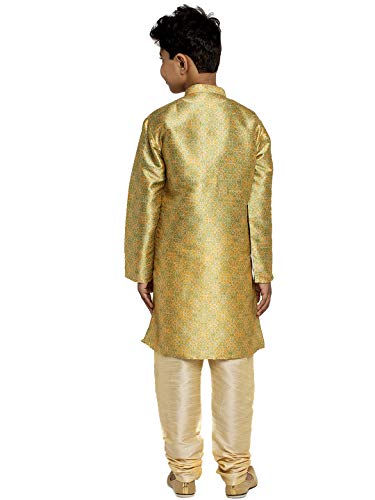 Image of KRAFT INDIA Boys Silk Print Kurta Churidar