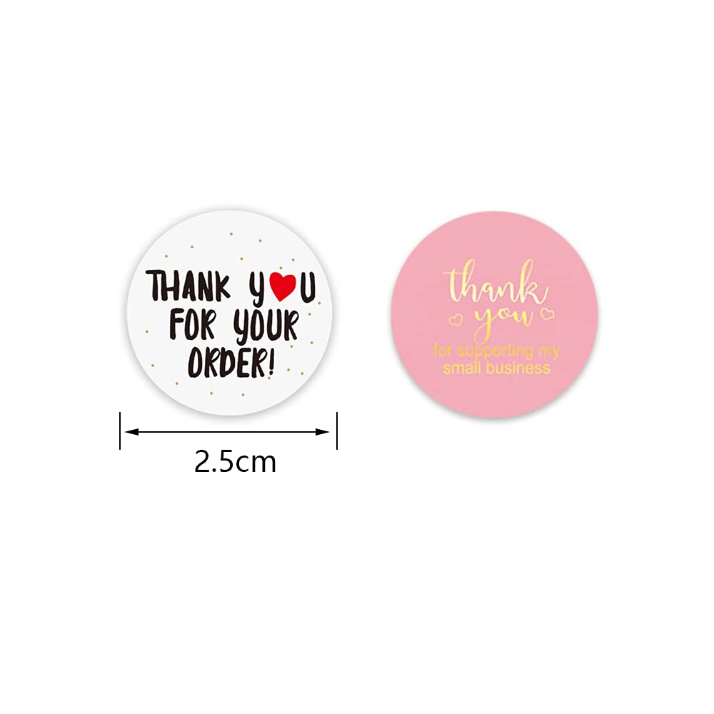 500 Stickers op rol - Sticker Bedankt voor je leuke bestelling