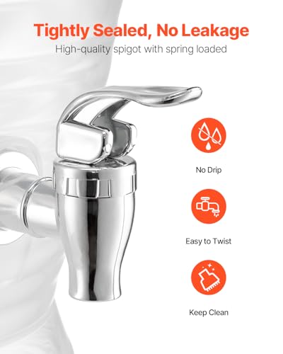 Image of VEVOR Beverage Dispenser, 2.64 Gallon Drink Dispenser for Parties, Plastic Juice Dispensers with Spigot Ice Chamber, Iced Tea Lemonade Juice Water Dispensers, for Restaurants, Hotels, Parties
