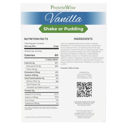 Image of ProteinWise - Vanilla High Protein Shake or Pudding - 7 /Box