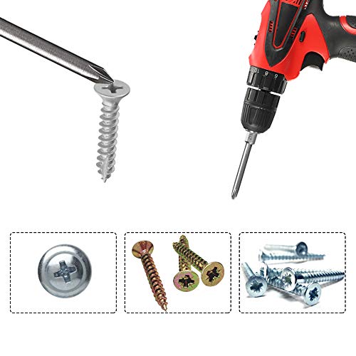 Image of Saiper 12pcs 1 /4 Inch Hex Shank Cross Head Screw Driver Bits Magnetic Phillips Screwdriver Set Bits S2 Steel, 50mm / 2-Inch Length