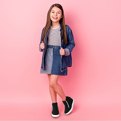 shoeslocker Girls Wedge Sneakers Ankle Platform Sneakers for Girls Nonslip Fashion Shoes with Double Side Zippers2