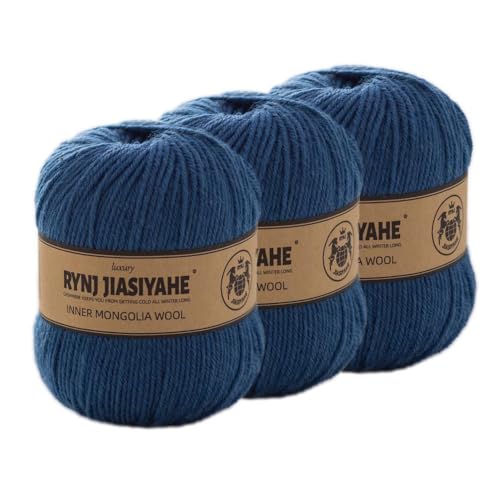 Inner Mongolia Wool Yarn for Crocheting and Knitting - Washable, Soft, Warm, Luxurious - 4 Ply Yarn for Sweater, Scarf, Hat, Socks
