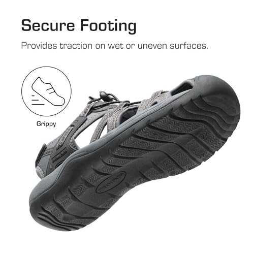 Image of DREAM PAIRS Men's Sandals Hiking Water Sport Athletic Beach Outdoor Comfortable Casual Closed Toe Summer Sandal Shoes