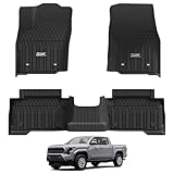 3W Floor Mats for Toyota Tacoma 2024 2025 2026 Double Cab(Not Fit Hybrid & XtraCab), TPE All Weather Custom Fit Floor Liner for Tacoma TRD/SR/SR5/limited Car Liners(Automatic Transmission)